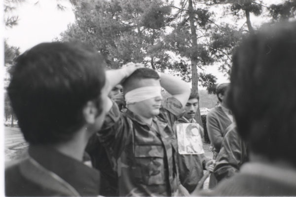 Marine hostages being blindfolded